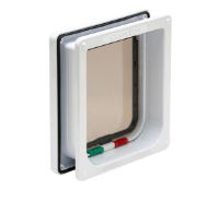 4-Way Locking Cat Flap with Door Liner White