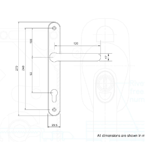 Blenheim Door Handle 270mm Door Plate