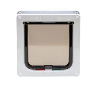 4-Way Locking Cat Flap with Door Liner White