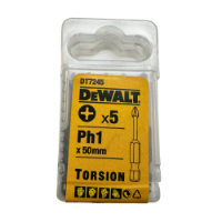 DT7245 Torsion Bits PH1 x 50mm (Pack 5)