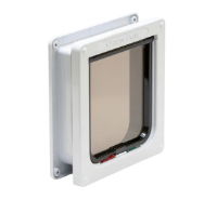 4-Way Locking Cat Flap with Door Liner White